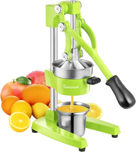 Miniatura 16 de TONGCHANT Exprimidor de hierro fundido, prensa de cítricos resistente de 19 pulgadas de alto con doble patrón Exprimidor manual para naranja limón