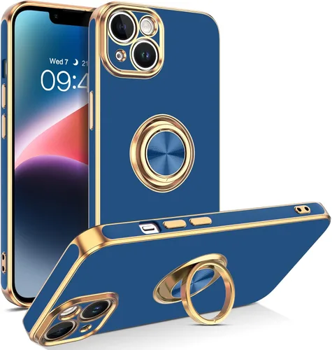 Miniatura 12 de VENINGO Funda para iPhone 14, funda para iPhone 14, ajuste delgado, suave soporte de anillo de 360° con base, compatible con soporte magnético