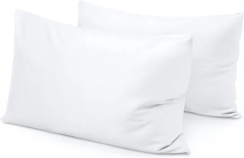 Juego de 2 fundas de almohada de viaje de 12 x 16 pulgadas, con cierre de cremallera, 600 hilos, 100% algodón egipcio suave, fundas de almohada de