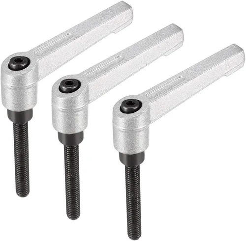 Miniatura 8 de uxcell Mango M6 x 1.181 in Palanca de sujeción ajustable Rosca botón de trinquete macho roscado Perillas de tornillo de liberación rápida Pernos