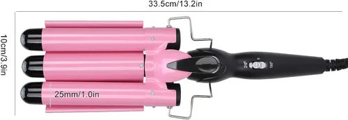 Miniatura 9 de Varita rizadora de pelo, rizador de pelo, rizador de pelo de triple tubo, varita de rizador de cabello de 2 temperaturas, turmalina, herramienta