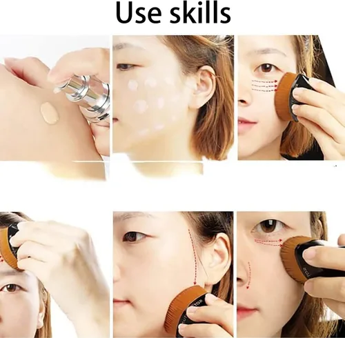 Miniatura 6 de Brochas para Base De Maquillaje, Cepillo De Maquillaje Con Tapa Plana con Estuche de Almacenamiento, Cepillo de Base Kabuki de parte superior plana