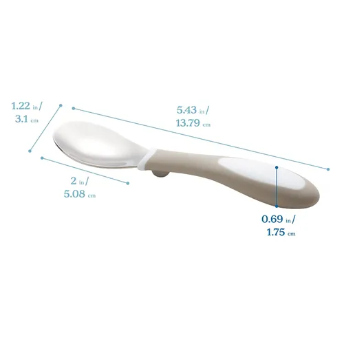 Miniatura 2 de ECR4Kids My First Meal Pal Cucharas de acero inoxidable, cubiertos para niños pequeños, blanco, gris claro, paquete de 3