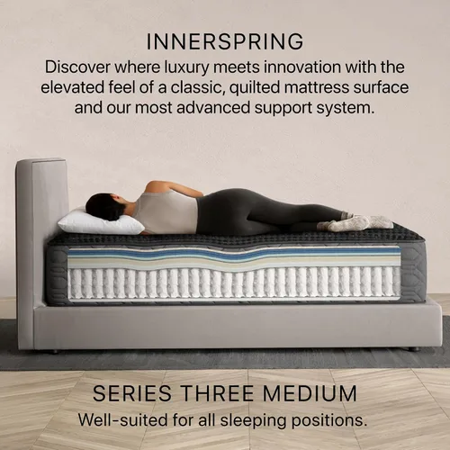 Miniatura 9 de Beautyrest Black Series Three - Colchón tamaño matrimonial mediano de 15.25 pulgadas, transpirable, refrescante y de apoyo, certificado CertiPUR-US