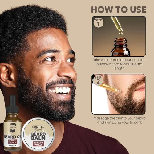 Miniatura 5 de Crafted Beards Kit de cuidado de barba para hombres, barba más suave, más suave e hidratada, aceite para barba y bálsamo para barba, aroma a