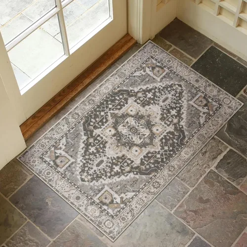 Miniatura 22 de Collive Tapete lavable para puerta de interior, antideslizante, alfombra de entrada retro de 20 x 32 pulgadas, tapete de entrada de absorción Multi