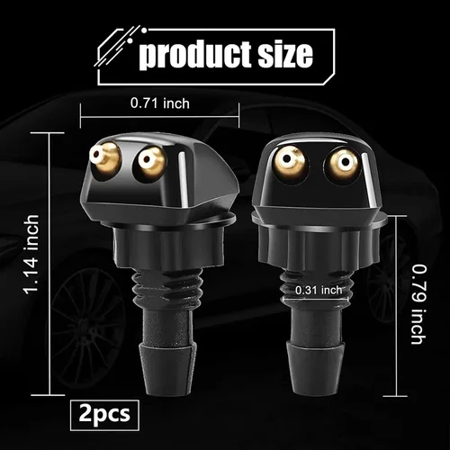Miniatura 2 de 2 PCS Boquillas para Limpiaparabrisas Delantero de Automóvil, Boquilla Rociadora de Columna Recta de Doble Orificio, Pulverización Uniforme Limpia