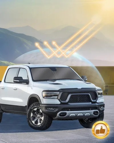 Miniatura 6 de Mixsuper Liner Parasol para parabrisas para Dodge Ram 1500 2019-2025 Parasoles parabrisas delanteros para ventanas para Ram 1500 Accesorios Visor