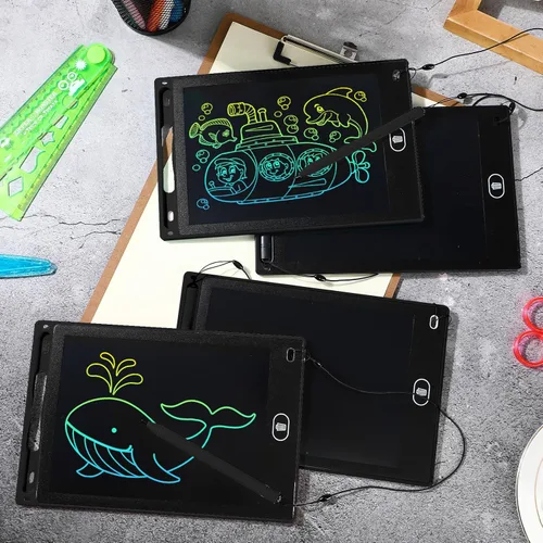 Miniatura 6 de Tinlade Paquete de 12 tabletas de escritura LCD para juegos de recuerdos de fiesta de niños, juguetes educativos de 8.5 pulgadas, regalos a granel