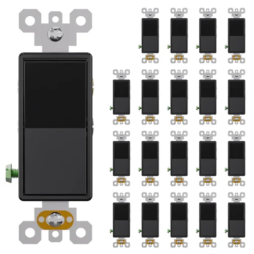 Miniatura 11 de AIDA Paquete de 1 interruptor de luz basculante Decora de 3 vías, interruptores de luz eléctricos con conexión a tierra automática de 15 amperios