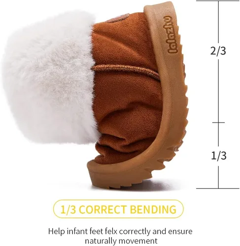 Miniatura 3 de BMCiTYBM Botas de nieve para niñas y niños, zapatos de bebé cálidos con forro de piel de invierno (bebébebéniño pequeño)
