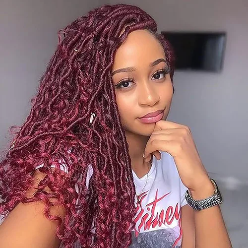 Miniatura 10 de Rastas sintéticas de cabello de ganchillo de 10 pulgadas, cabello de ganchillo Ombre Goddess Locs para mujer, trenzas de ganchillo suaves y rizadas