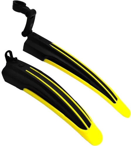 Free-fly Conjunto de guardabarros delantero y trasero ajustable para bicicleta de montaña y bicicleta de bicicleta Amarillo
