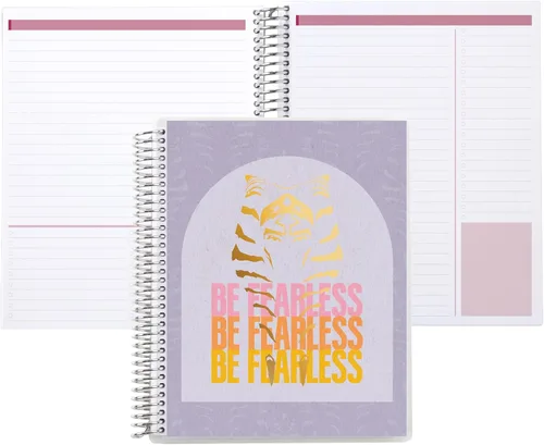 Erin Condren Cuaderno de productividad con espiral de 8.5 x 11 pulgadas, diseño metálico Ahsoka Be Fearless, página funcional de productividad de