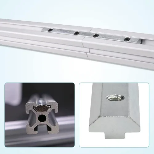 Miniatura 5 de Soporte de esquina recto interior conector de ranura de acero al carbono 3.94x0.39x0.20 pulgadas (LxWxT) Perfil de extrusión conectar piezas