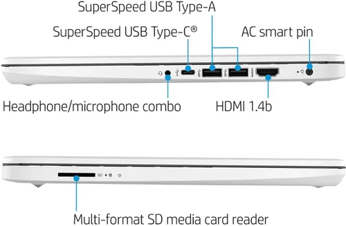 Miniatura 4 de HP Portátil portátil, estudiante y empresarial, pantalla HD de 14 pulgadas, Intel Quad-Core N4120, 16 GB DDR4 RAM, 64 GB eMMC, cámara web, lector