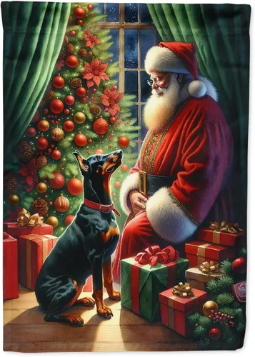 Miniatura 56 de Caroline's Treasures DAC4159CHF - Bandera de casa de Husky siberiano y Papá Noel para porche, grande, para colgar en la pared, poliéster