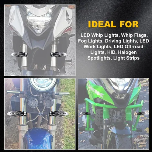 Miniatura 7 de Soporte de montaje de luz antiniebla para motocicleta, soporte intermitente, abrazadera de luz, luz de señal de motocicleta, base de flash de luz