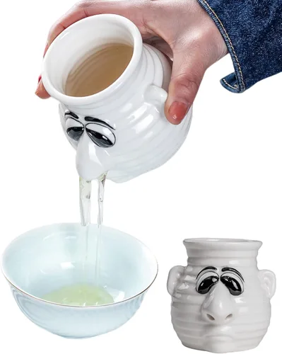 Divertido separador de huevos de cocina, taza separadora de huevo de cerámica de dibujos animados y yema, apto para lavavajillas, regalo creativo de