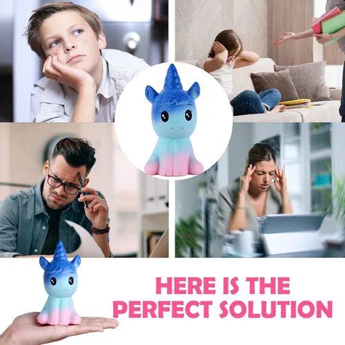 Miniatura 7 de Anboor Juguetes de unicornio para niños y adultos, 3 piezas, juguetes de unicornio de levantamiento lento, comida suave, alivio del estrés, juguete