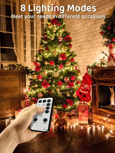 Miniatura 2 de Acan - 300 luces LED para Navidad al aire libre, 115 pies, luces multicolores para árbol de Navidad con control remoto, 8 modos de iluminación