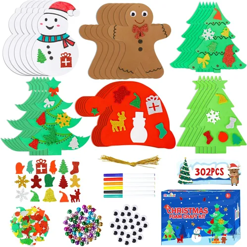 Miniatura 9 de Max Fun 332 piezas de manualidades de Halloween para niños, actividades de Halloween, calabazas de espuma para manualidades, kits de regalo, juego
