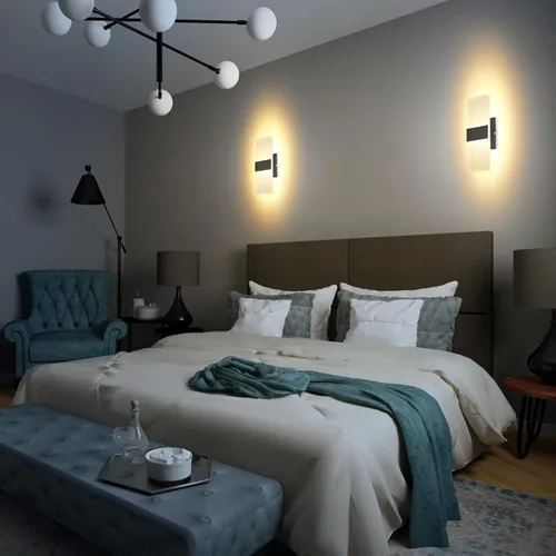 Miniatura 21 de TRLIFE Apliques de Pared LED Regulables, Aplique de Pared Moderno de 4 Temperaturas de Color 12W Luces de Pared Regulables Juego de 2 Luz Montada