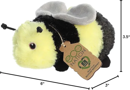 Miniatura 6 de Aurora Animal de peluche Eco Nation Eco Softies de abejorro hecho de forma responsable, ideal para aventuras de juego, perfecto para cumpleaños