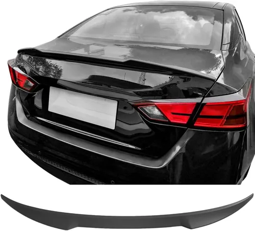 Miniatura 8 de IKON MOTORSPORTS, Alerón de maletero compatible con Nissan Altima 2019-2025, estilo M4 pintado #B20 negro azulado metálico ABS tapa trasera