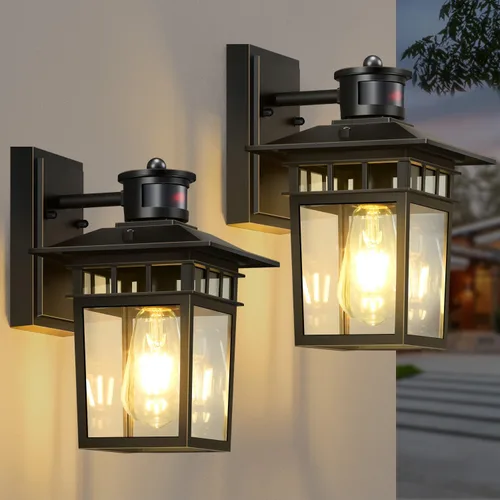 Miniatura 11 de Luces exteriores con sensor de movimiento para montaje en pared, lámpara exterior de anochecer a amanecer, aluminio impermeable antioxidante, luz
