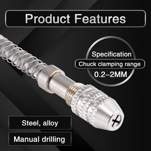 Miniatura 5 de KATUR Taladro de mano de precisión semiautomático para hacer agujeros, herramienta de fabricación de agujeros, mandril de taladro manual en espiral