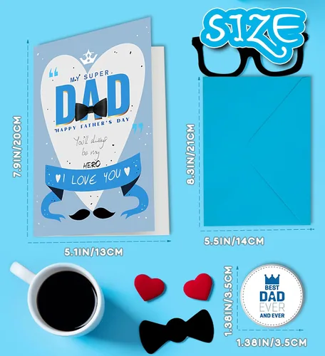 Miniatura 2 de Regalos para el día del padre, tarjeta del día del padre, regalos para papá para el día del padre de hija, hijo, niños, esposa, tarjetas del día
