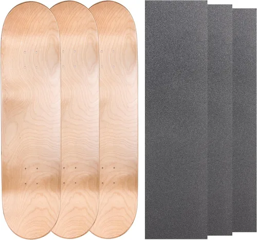 Miniatura 18 de Cal 7 Tablas de patineta de arce en blanco con cinta de agarre (paquete de 3, combinaciones)