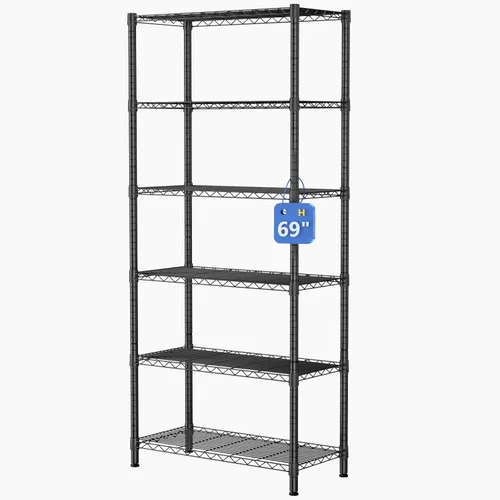 Miniatura 19 de Golpart Estantes de almacenamiento ajustables de 3 niveles, estante de metal resistente, estantería de alambre, estante organizador para el hogar