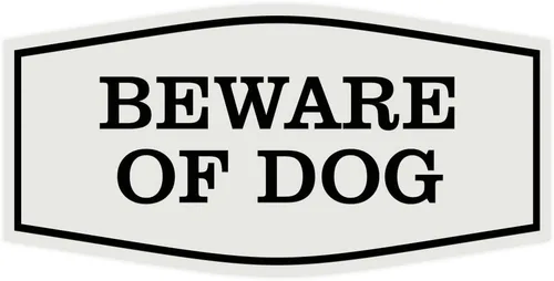 Miniatura 51 de All Quality Fancy Beware of Dog Letrero Material duradero Señales de seguridad para el hogar Fácil de instalar (negro/oro), mediano, 1 paquete