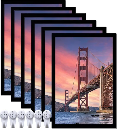 Miniatura 44 de 6 juegos de marcos de fotos de 8 x 8 pulgadas, marcos para collage de fotos de lienzo de 8 x 8 pulgadas, póster de fotos certificado de galería