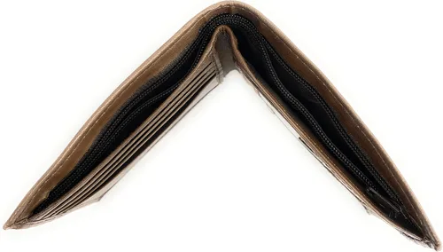 Miniatura 3 de Nueva piedra montaña para hombre monedero genuino TAN cuero RFID Passcase Bifold