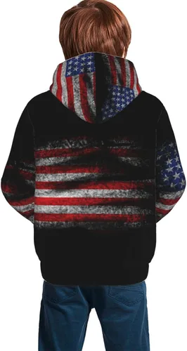 Miniatura 2 de AuHomea Sudadera de forro polar con capucha de mezcla de algodón, sudadera con capucha de felpa para adolescentes, niños y niñas