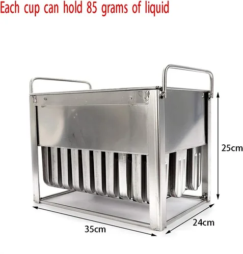 Miniatura 2 de Kit de moldes para paletas de hielo de acero inoxidable, soporte para palitos de helado de paletas de hielo + cepillo de limpieza