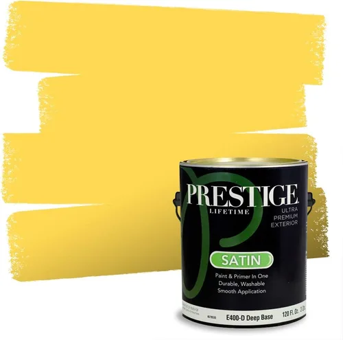Miniatura 17 de PRESTIGE Pinturas Pintura Exterior e Imprimación En Uno, 1 Galón, Satinado, Pareja Comparable de Benjamin Moore* Amarillo* 320BM-PCM