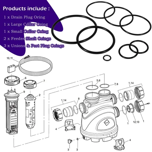 Miniatura 3 de Black R0502500 - Kit de sellado de juntas tóricas para Nature2, limpiador de desinfectante de agua, kit de reconstrucción de oring, fusión