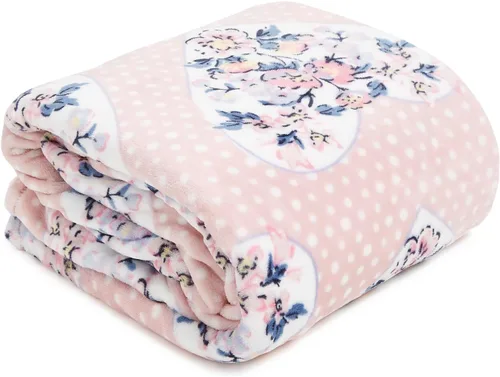 Miniatura 13 de Vera Bradley Manta de felpa de forro polar Botánico Paisley Rosa