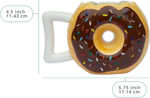 Miniatura 3 de Taza para café Comfify con bonito y divertido diseño de Dona, viene con frase en inglés «Mmmmm... Donuts», apta para microondas y lavavajillas