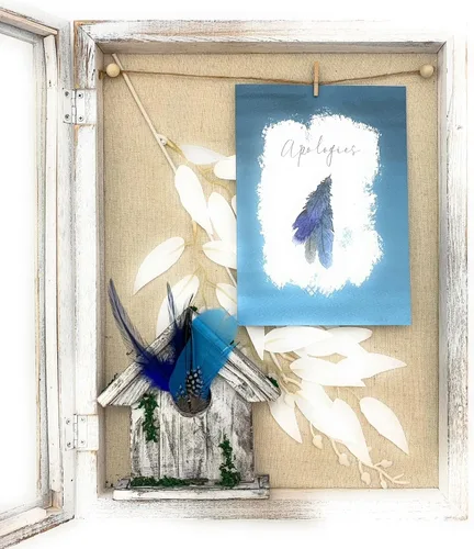 Smiling Wisdom - Tarjeta de felicitación y plumas que simbolizan disculpas y perdón - Hombres Mujeres Familia de recién casados - Hecho a mano -