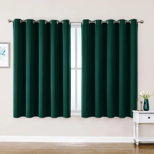 Miniatura 171 de ChrisDowa - Cortinas de cenefa pequeñas para cocina, cortinas cortas con ojales y aislamiento térmico para oscurecer la sala y habitación