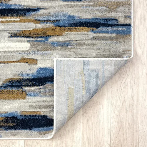 Miniatura 6 de Abani - Colección Porto - Alfombra de área - Diseño abstracto gris/azul - 4' x 6' - Fácil de limpiar - Duradera para niños y mascotas - Sin