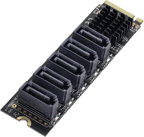 Miniatura 10 de NGFF clave A+E PCI Express a SATA 3.0 6Gbps adaptador de doble puerto convertidor tarjeta de extensión de disco duro JMB582 2230