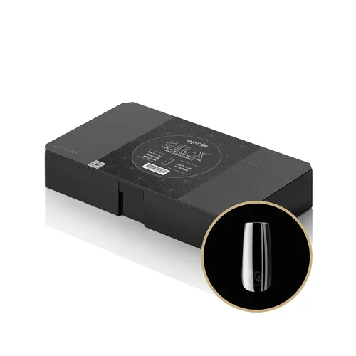 Apres Nail Gel-X - Caja mediana cuadrada natural de puntas | 600 puntas Gel-X, calidad premium, 14 tamaños 00-9 | Tamaños medios incluidos