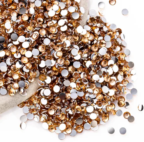 Miniatura 49 de Diamantes de imitación AB verdes a granel, 5000 piezas de diamantes de imitación de fondo plano redondos de gelatina AB sin fijación térmica, gemas