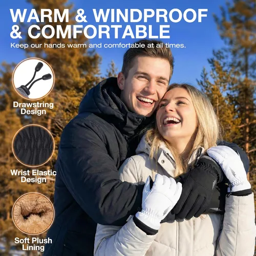 Miniatura 2 de Guantes de invierno impermeables y cálidos SIMARI con dedos táctiles, para hombres y mujeres, resistentes al viento para nieve, para clima frío